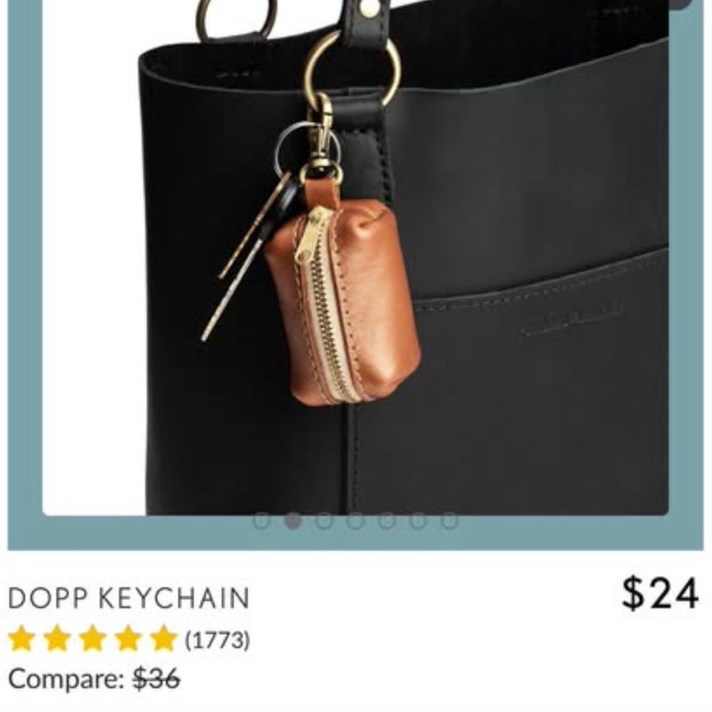 Portland Leather zip pouch Keychain